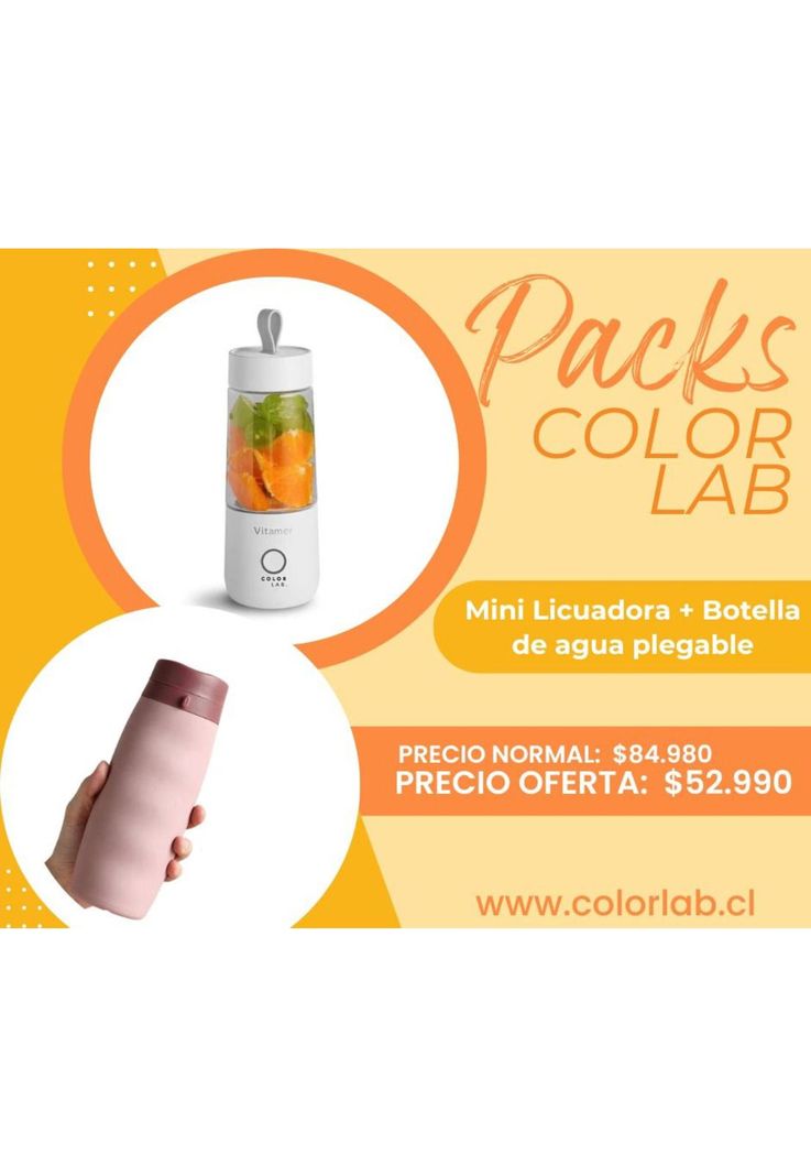 Pack Mini licuadora y Botella plegable-1