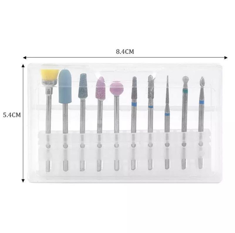 Kit 10 Fresas para Torno Manicure Rusa-1