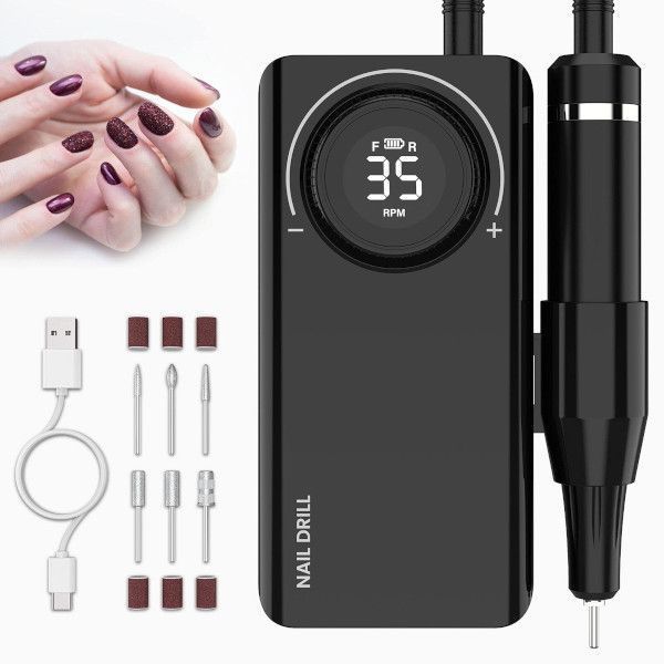TORNO DE UÑAS PROFESIONAL NEGRO 35000RPM-0