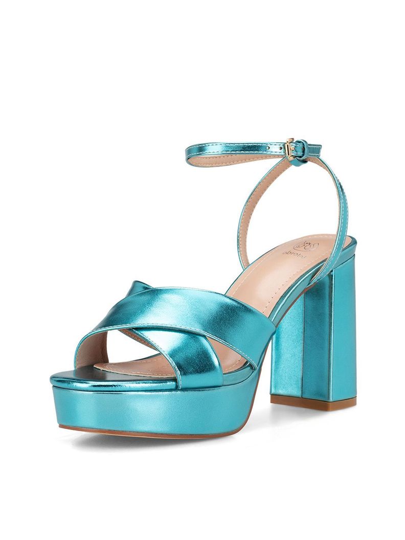 Sandalia Plataforma Azul Fiesta YJ26 Weide