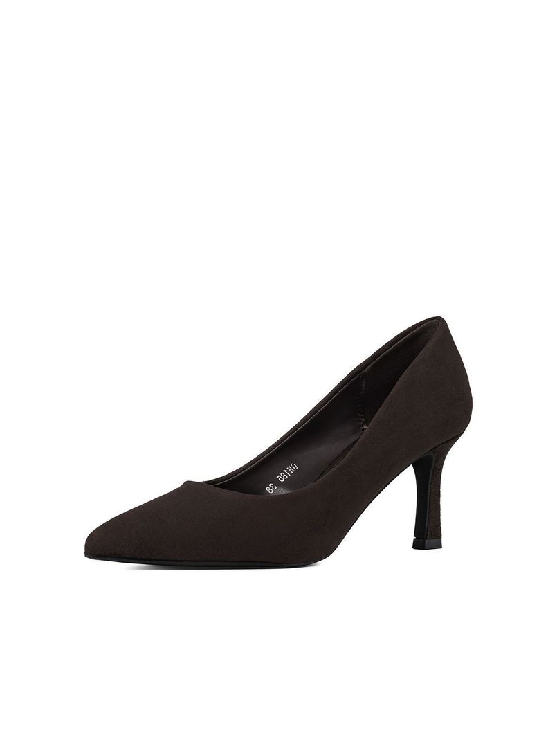 Zapato Taco Alto Mujer Formal PU Weide GH185 Cafe CL 36