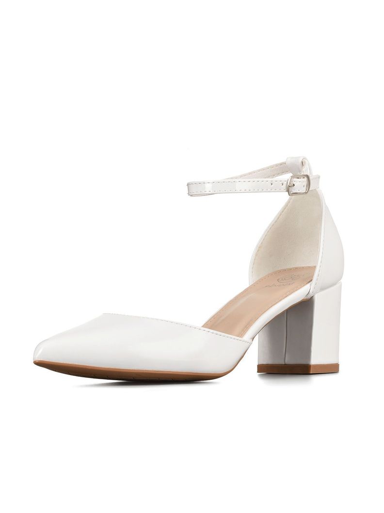 Zapato Taco Alto Blanco Fiesta Mujer Weide GH63
