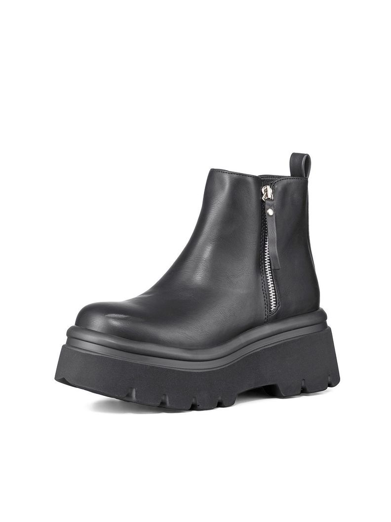 Botin Casual Mujer Plataforma Antideslizante Moda Weide DH81 Negro CL 37