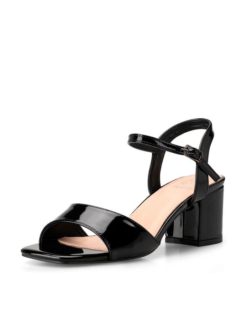 Sandalia Casual Taco Negra Mujer Weide GH79