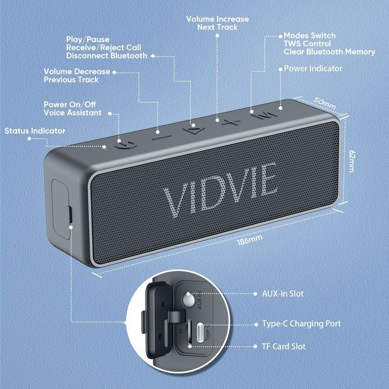 Parlante Bluetooth Vidvie Sp914-1