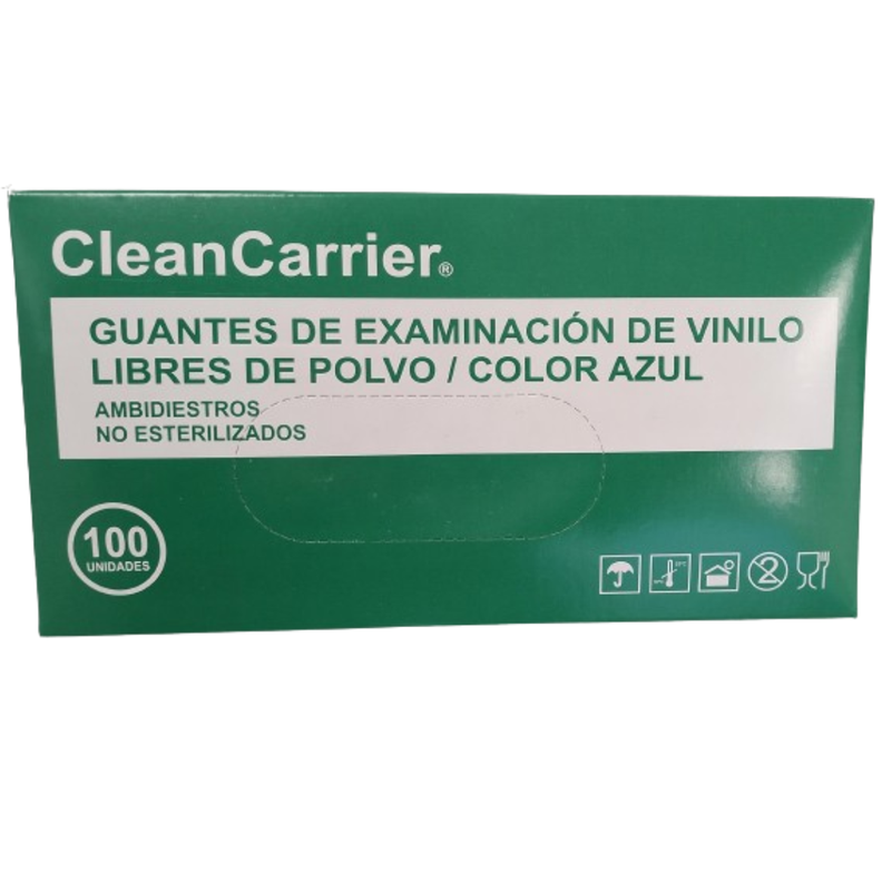 Guantes De Vinilo Cleancarrier Small Color Azul-0