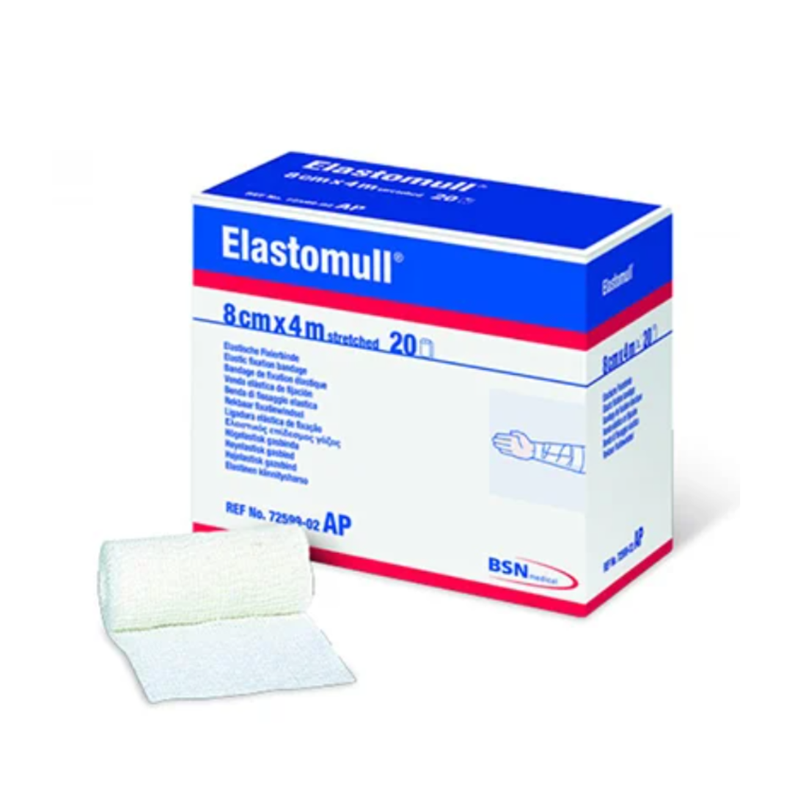 Venda De Gasa Elasticada Elastomull 8cm X 4m - Caja X 20-0