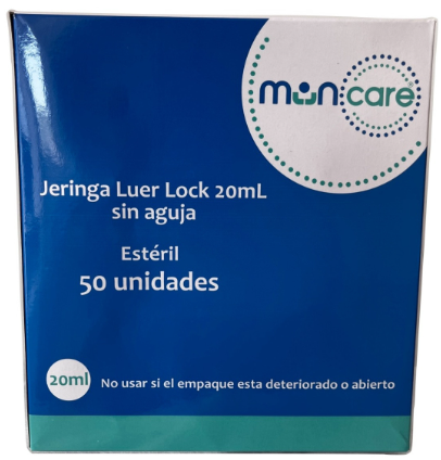 Jeringa Luer Lock 20ml S/aguja Muncare 50 Unidades-0
