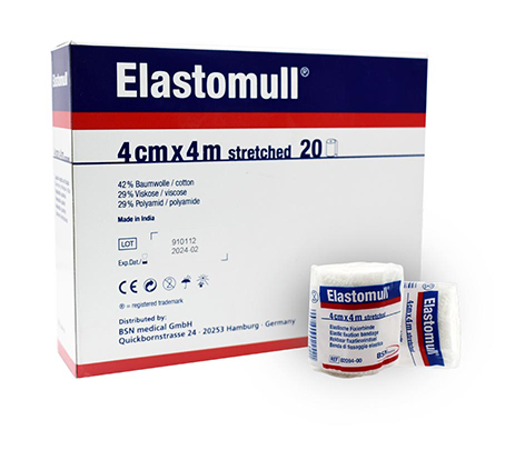 Venda De Gasa Elasticada Elastomull 4cm X 4m Caja X 20 Color Blanco-0