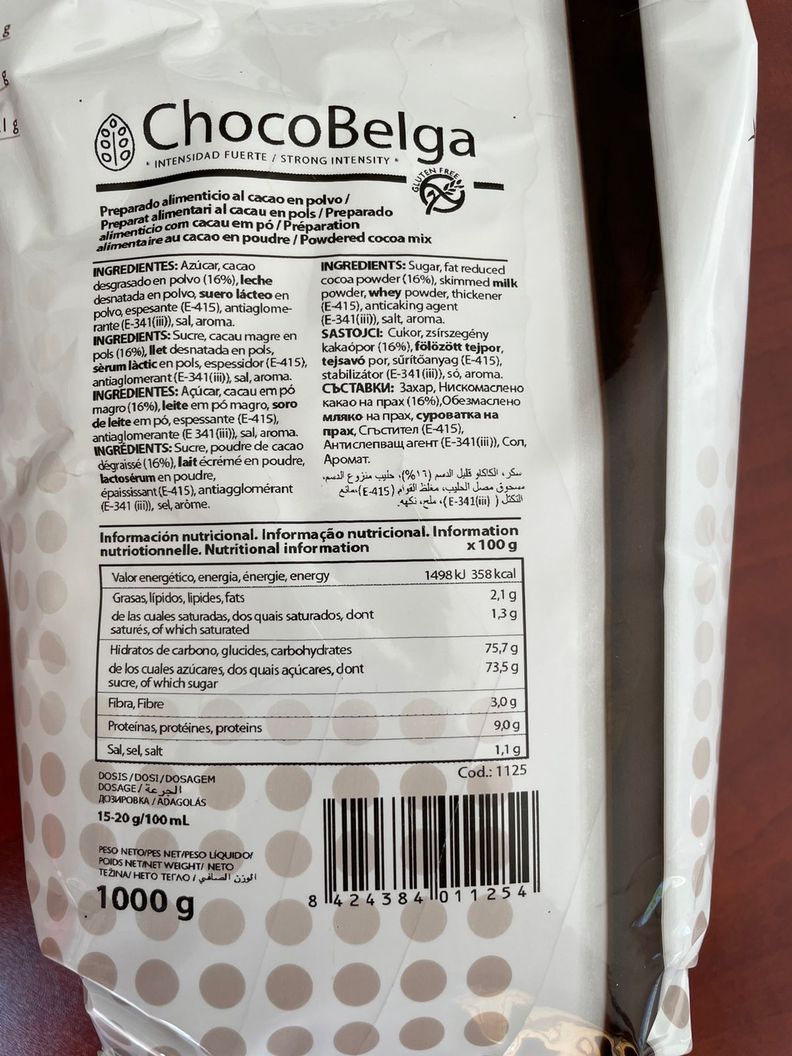 Chocolate Soluble Español Belga de 1KG Simat-1