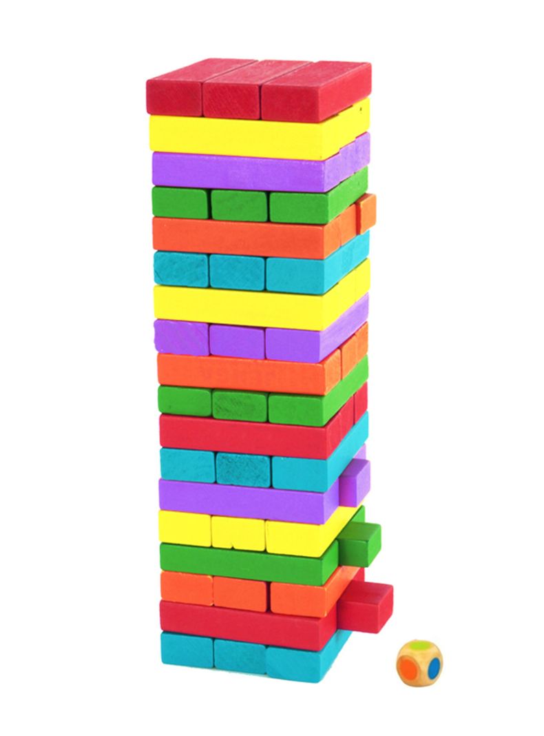 Juego Yenga  Colores Educativo Para Niños 54 Piezas-0