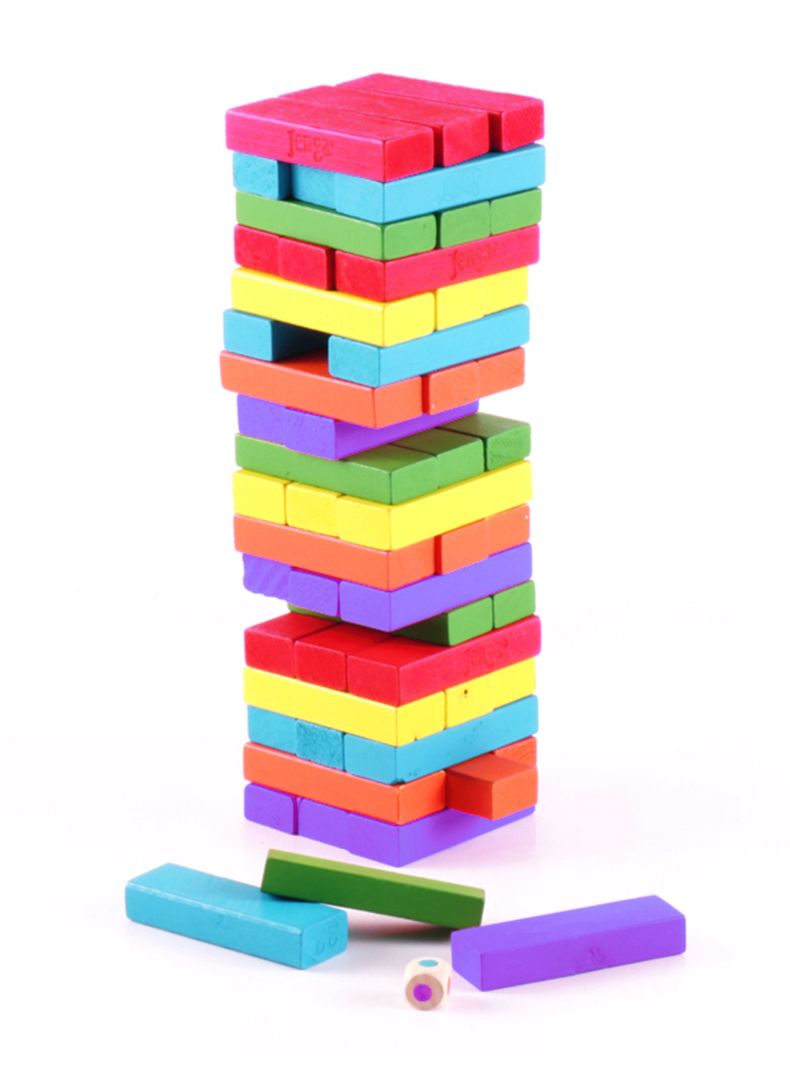 Juego Yenga  Colores Educativo Para Niños 54 Piezas-1