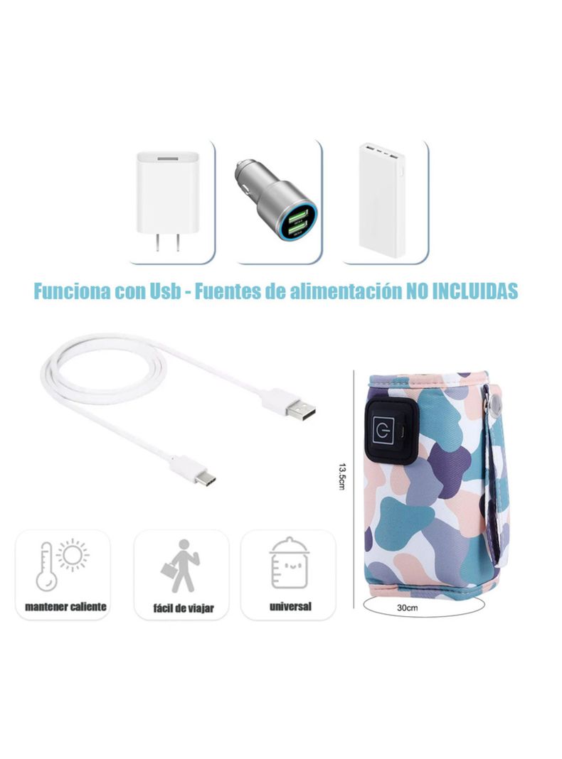 Calentadora Biberones Mamadera Con Calefaccion Portatil Usb-2
