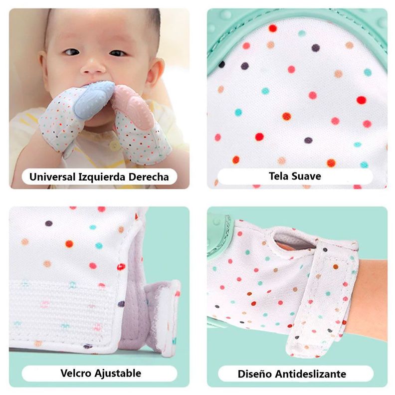 Guante Mordedor Mitón Silicona Dentición Rasca Encía De Bebé-2