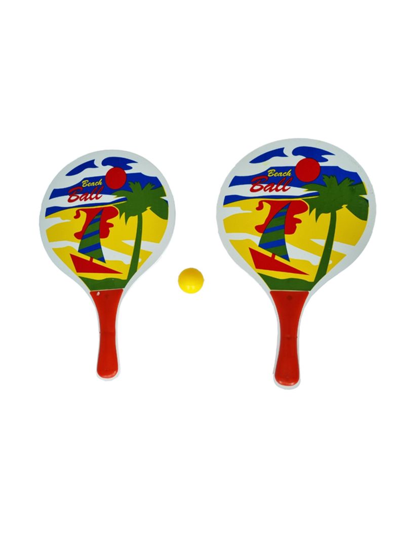 Par Paletas Playa+pelota Juguete De Verano Tennis Beach-0