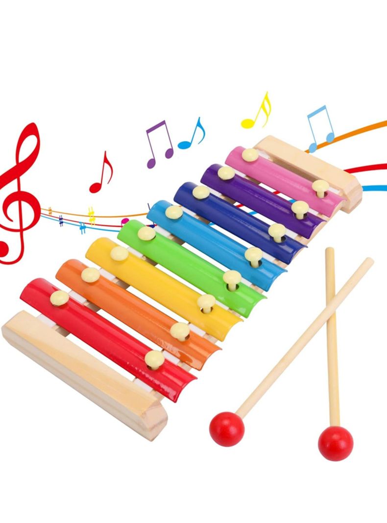 Xilofono Juguete Madera 8 Notas Instrumento Percusion Niños-3