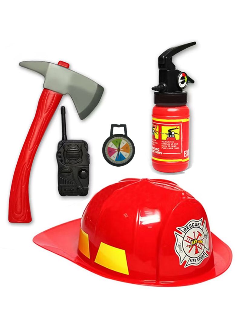 Set Bombero Casco Herramientas Juguete Bombero Para Niños -0