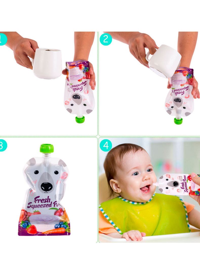 Bolsa De Alimentación Reutilizable Squeeze Para Papilla Bebe-5