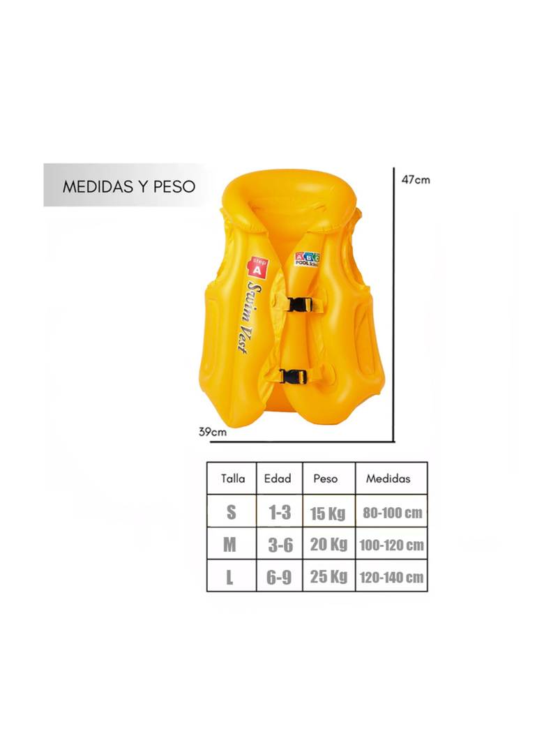Chaleco Flotador Para Niños Salvavida Natacion Piscina Playa-3