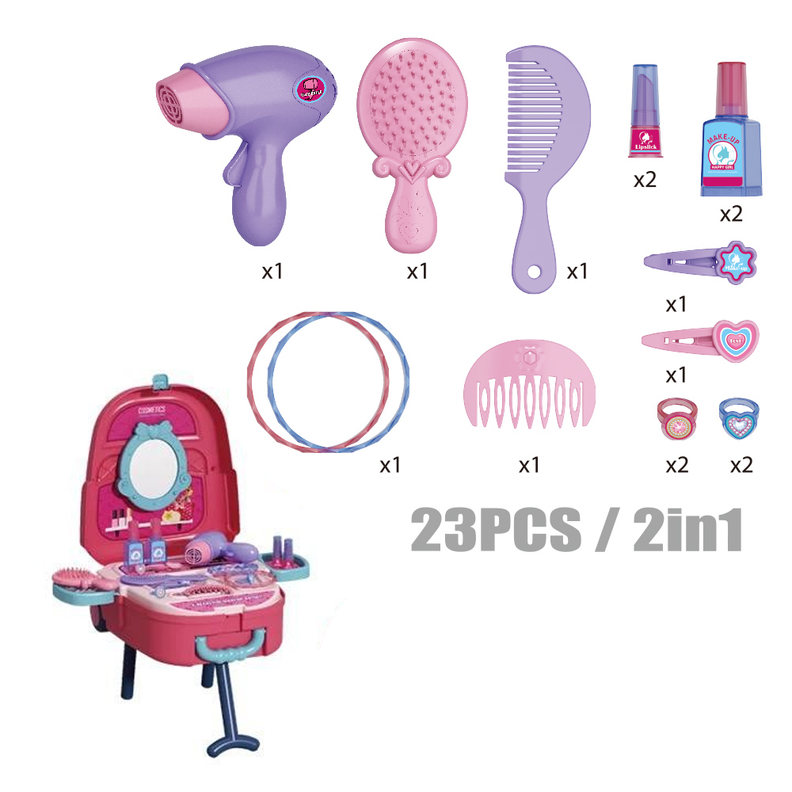 Maleta De Juegos 4en1 Set Salon Belleza Cosmetiquero Tocador-2