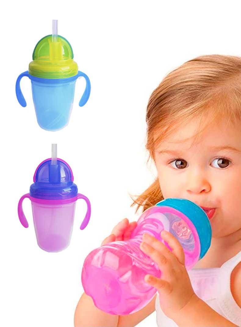 Vaso Entrenamiento Con Bombilla Asas Antiderrame Bebe Niños-4
