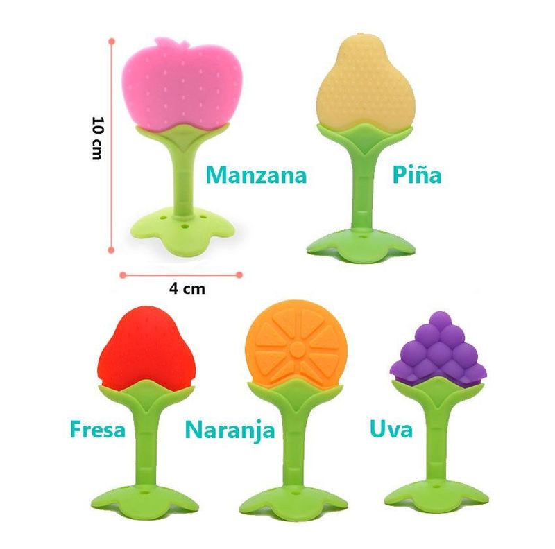 Mordedor Silicona Fruta Rasca Encías Dentición Bebe Guagua-3
