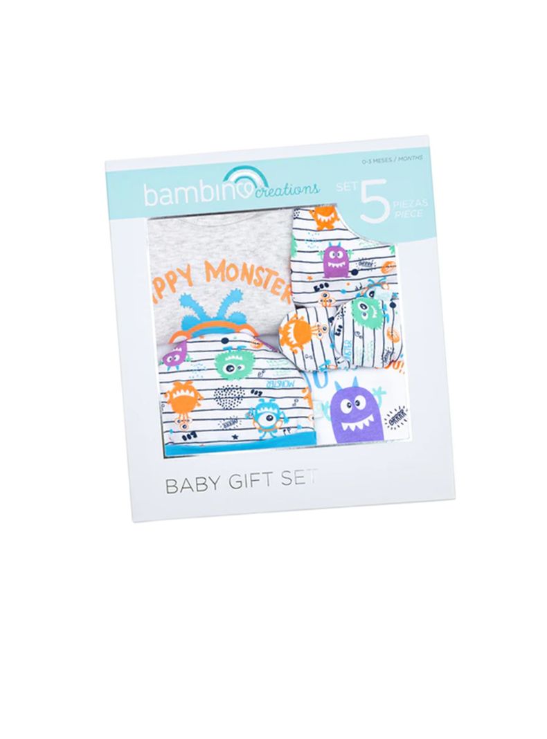 Ajuar Pack Bambino Body Panties Gorro Mitón Bebé 0-3 Meses-0