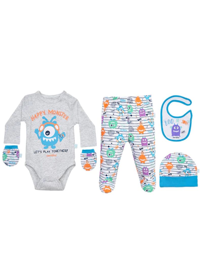 Ajuar Pack Bambino Body Panties Gorro Mitón Bebé 0-3 Meses-2