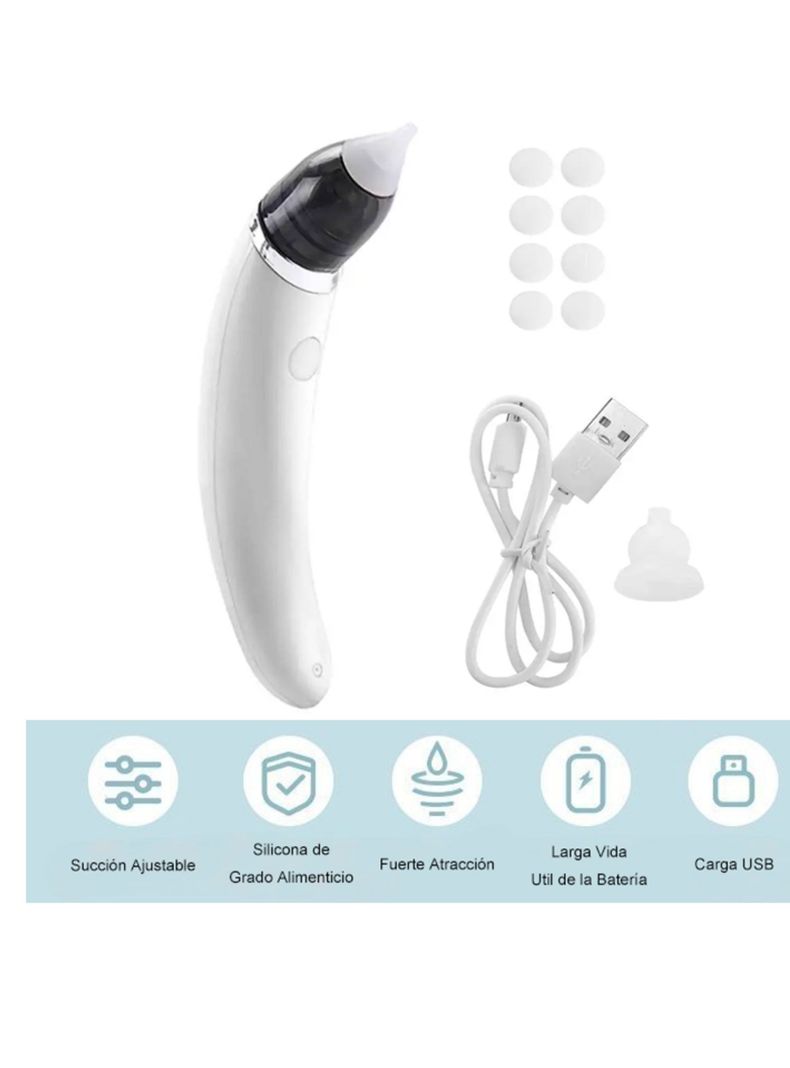 Aspirador Nasal Electrico Para Bebe Saca Mocos Recargable -1