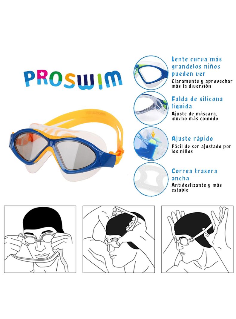 Lentes De Piscina Natacion Gafas De Agua Niños + Estuche-1