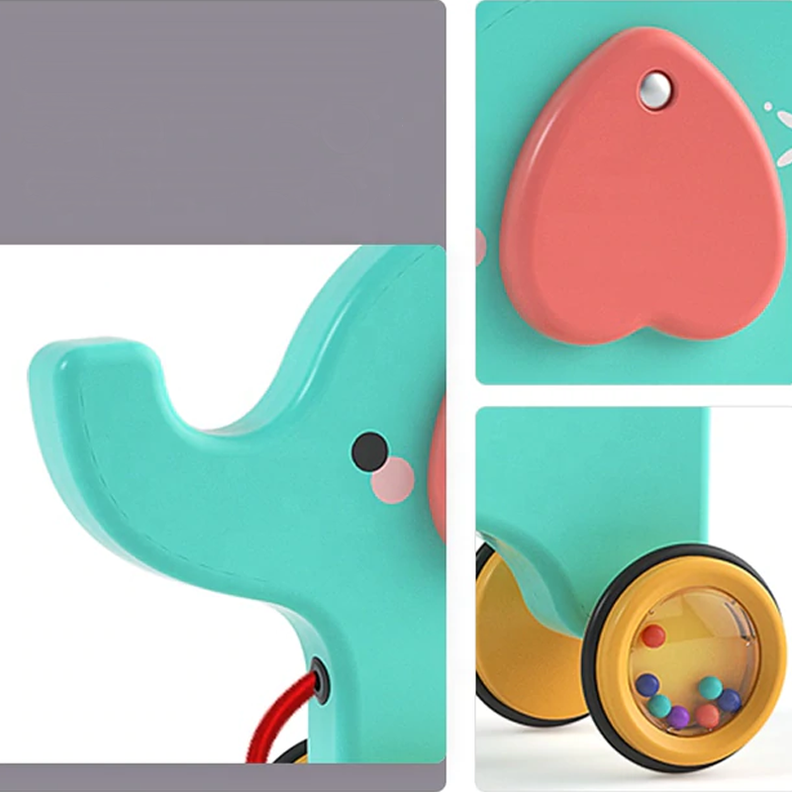 Elefante Juguete Didactico De Arrastre Set 2 En 1 Para Bebes Niños-2