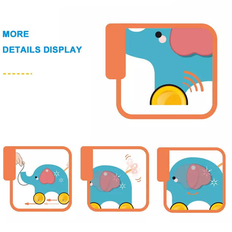 Elefante Juguete Didactico De Arrastre Set 2 En 1 Para Bebes Niños-3