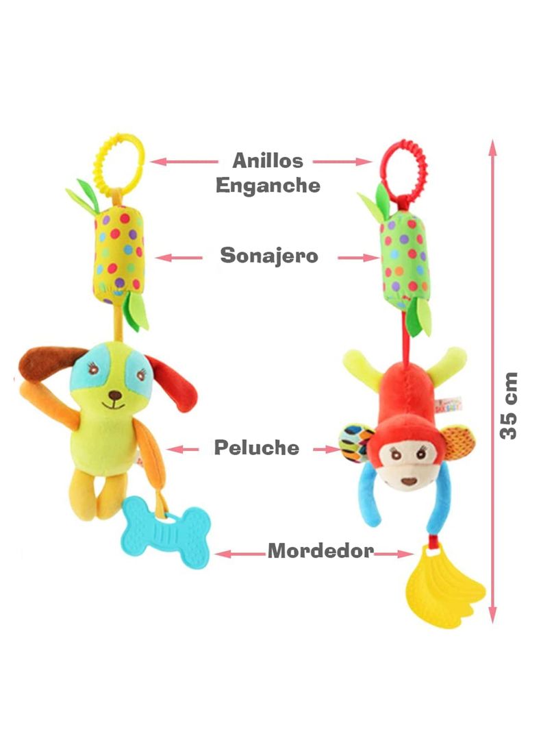 Juguete Sonajero Peluche largo Mordedor Colgante Cochecito-2