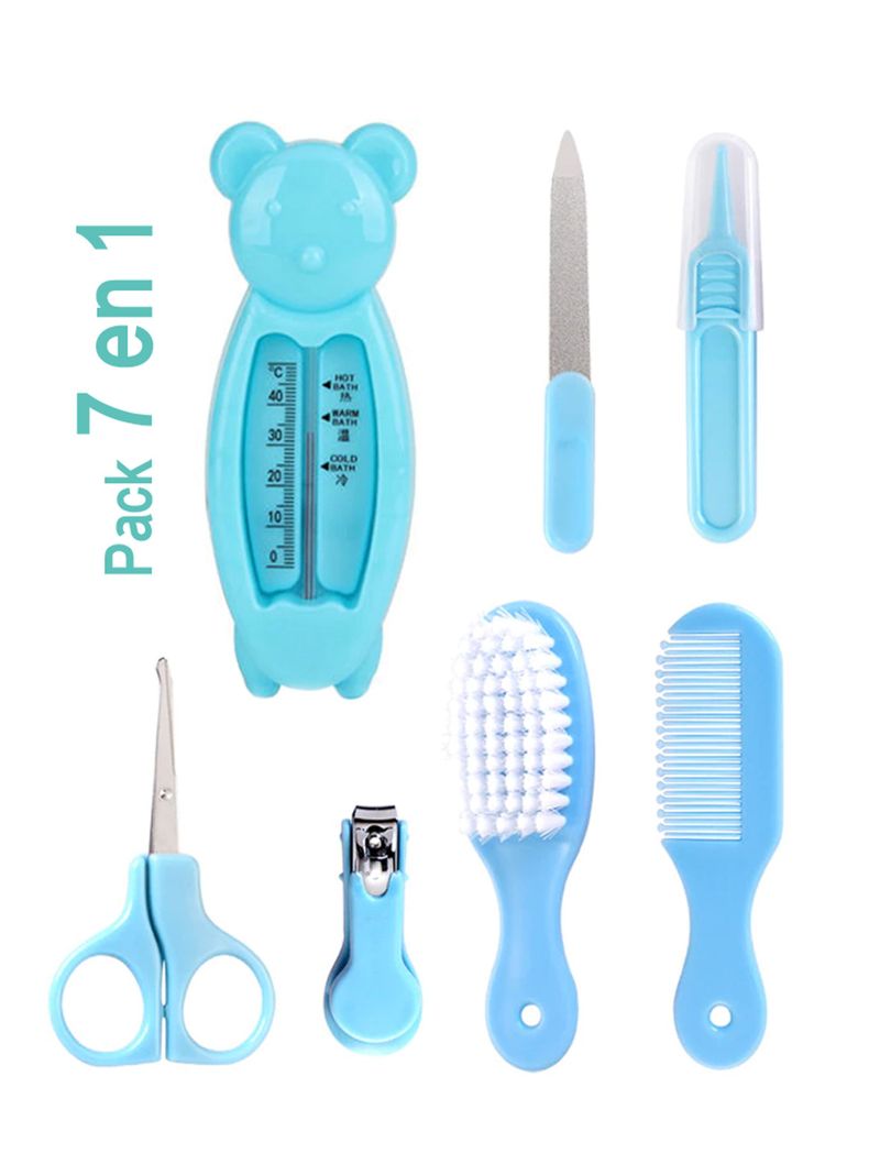 Set Manicure Cuidados Bebe 7 En 1 Cortauñas Peine Termometro-1
