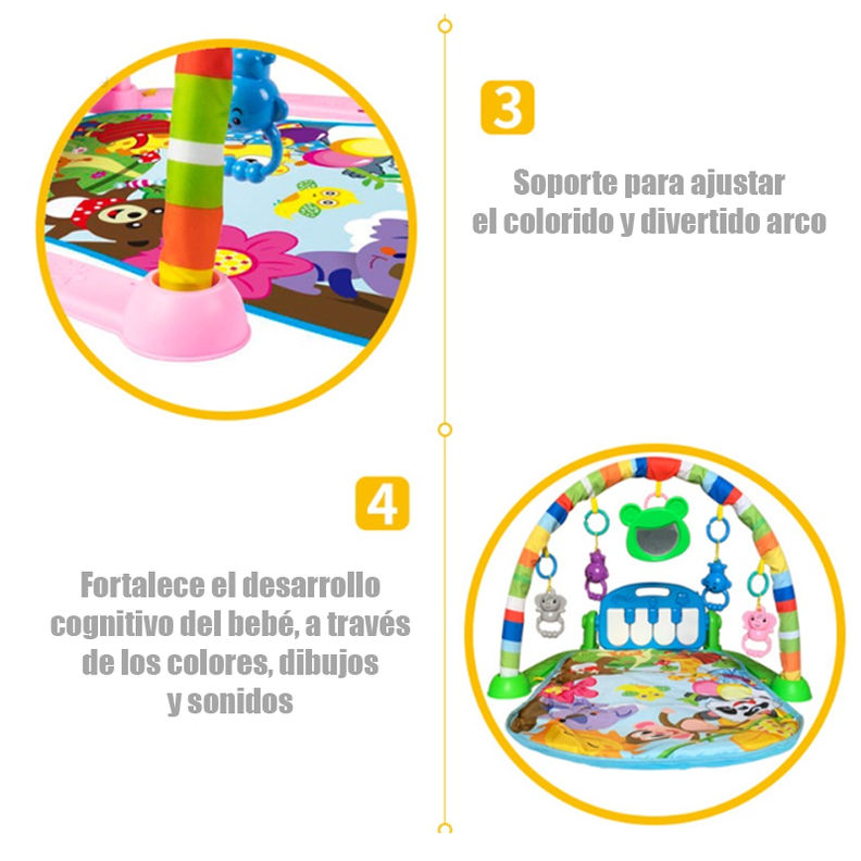 Alfombra De Juego Gimnasio Musical Piano Sonajero -2