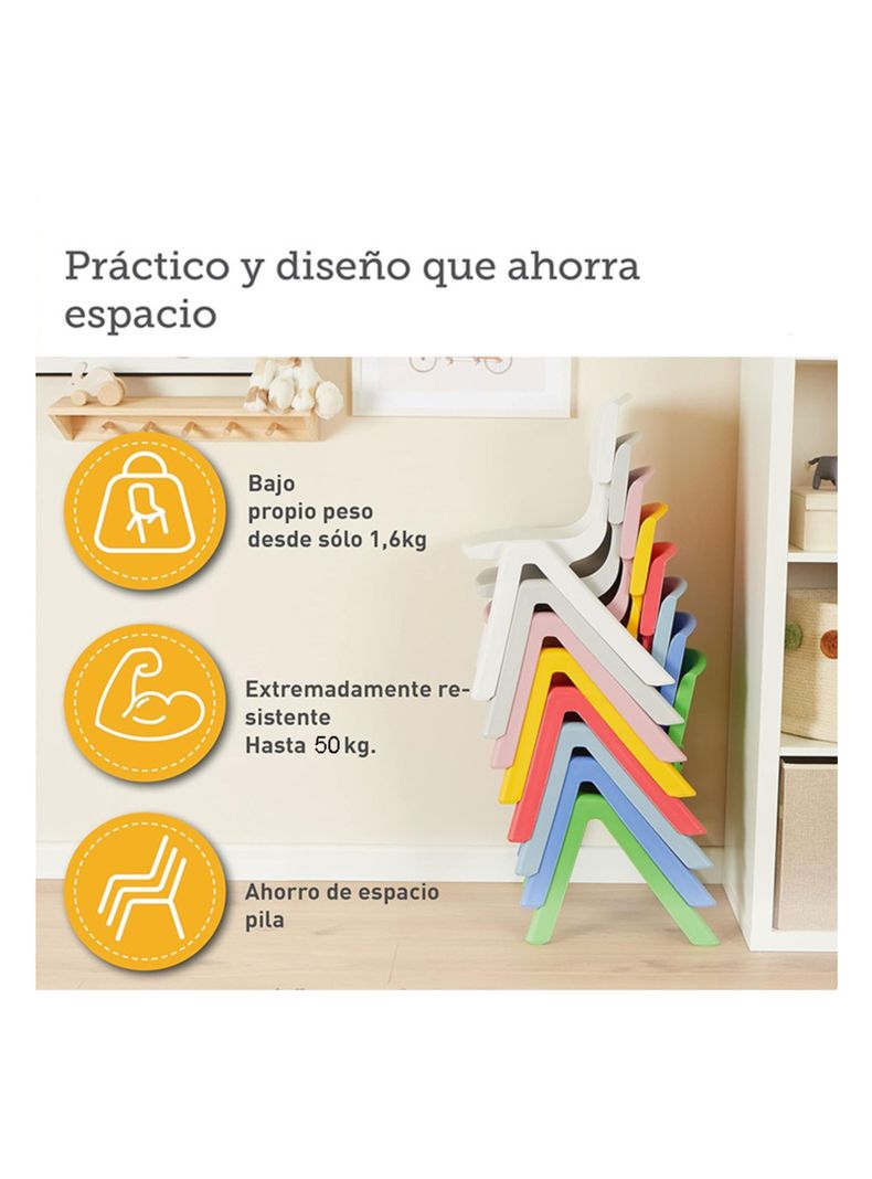 Silla De Plastico Infantil Piso Asiento Resistente Para Niño-3