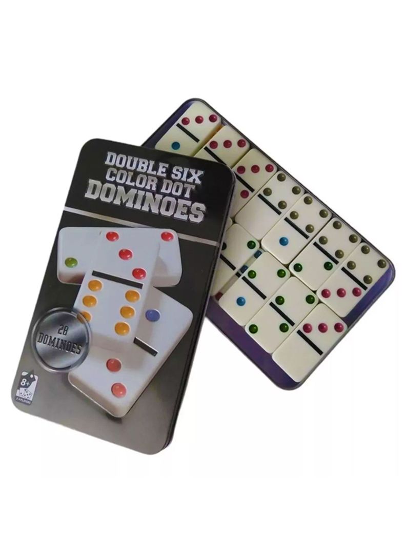 Juego Domino De 28 Pieza Color Juego De Mesa Doble Seis+caja-0