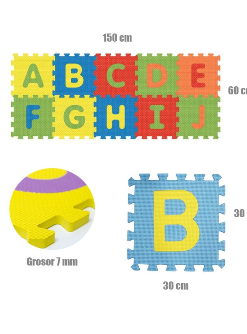 Pack Piso Puzzle Alfombra Goma Eva Antigolpes Letras Bebe-1
