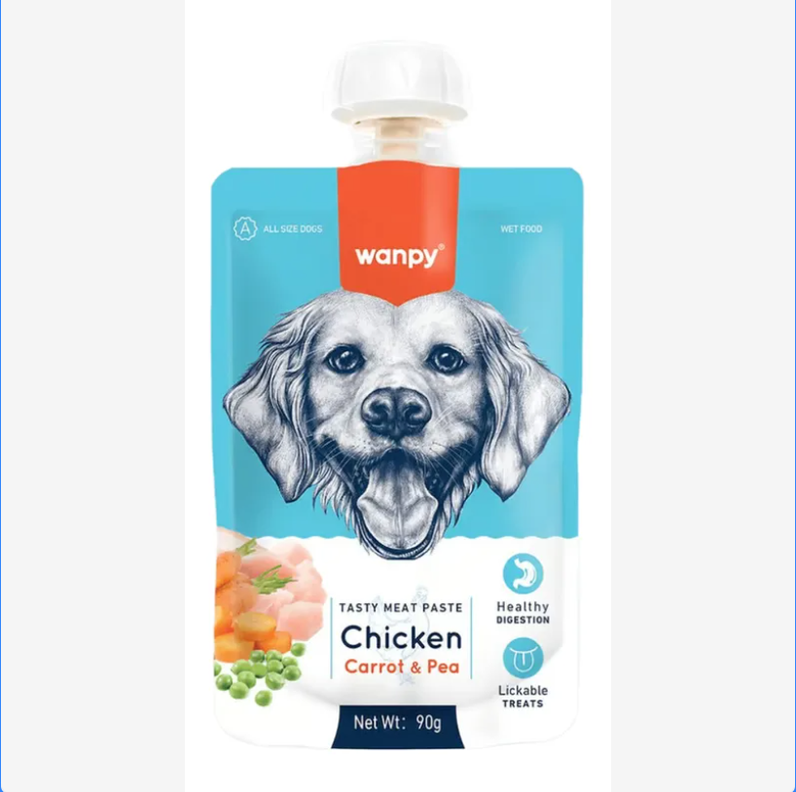 Wanpy Tasty Meat Paste Perro Pollo, Zanahoria Y Guisante 90g-0