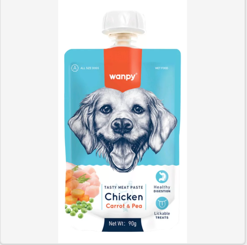 Wanpy Tasty Meat Paste Perro Pollo, Zanahoria Y Guisante 90g-2