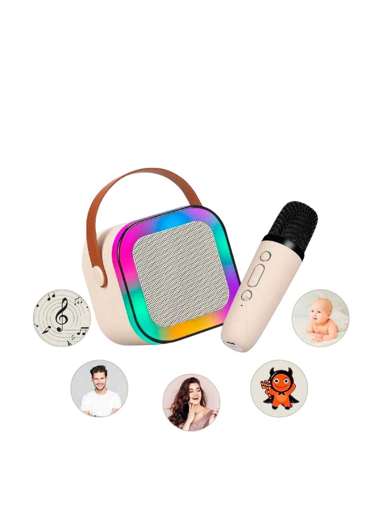 Parlante Portátil Bluetooth Led Karaoke Con Micrófono-3