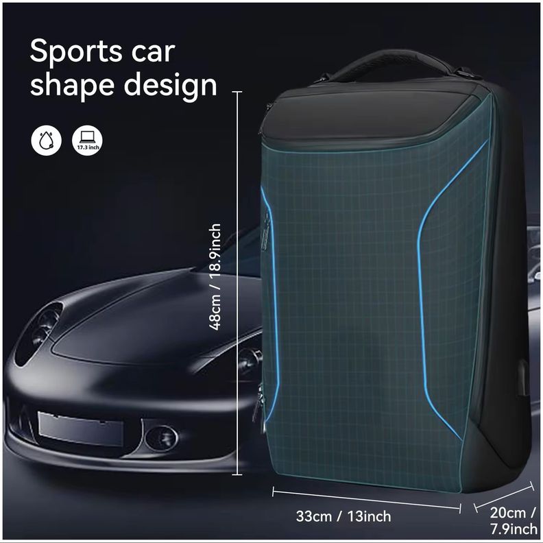 Mochila Impermeable Multifuncional Carga USB Ideal Viajes y Oficina-5