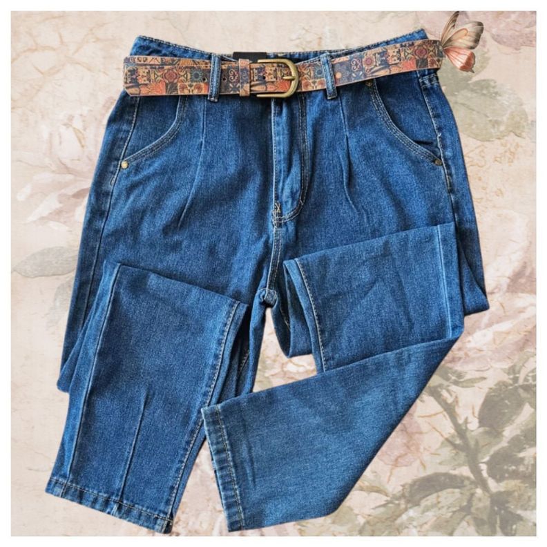 Pantalon estilo MOM para damas en jean de calidad-4