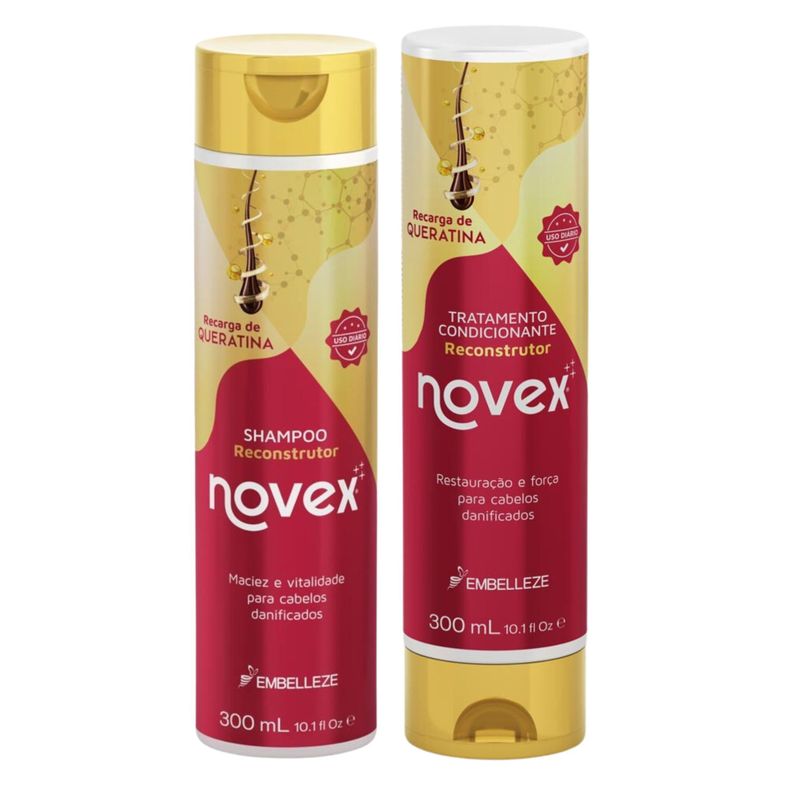 Kit restauracion shampoo y acondicionador queratina Novex 300ml cada 1