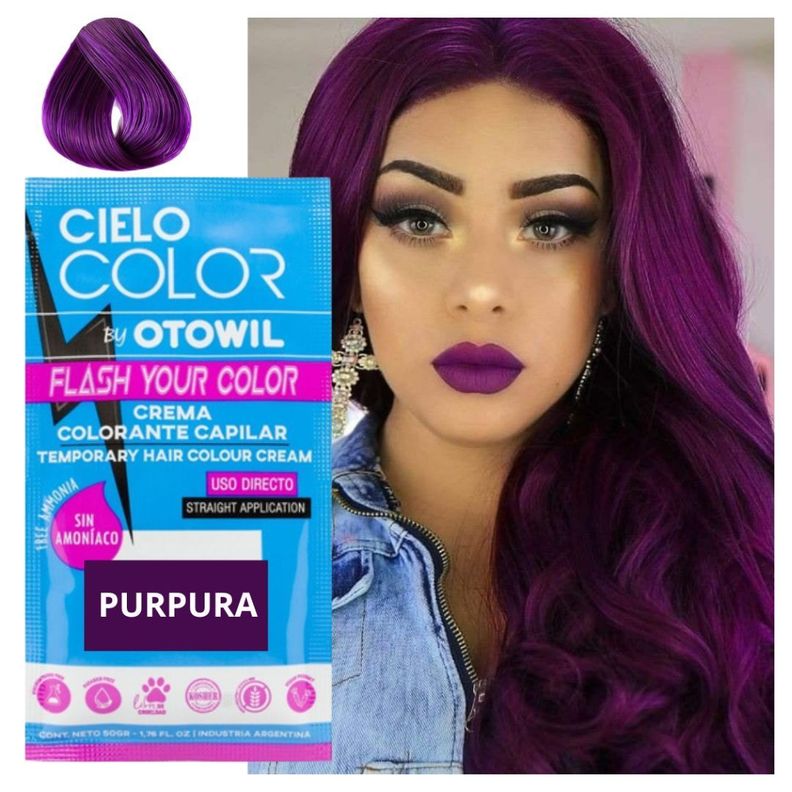 Tintura De Cabello Temporal USO DIRECTO SIN AMONIACO purpura-1