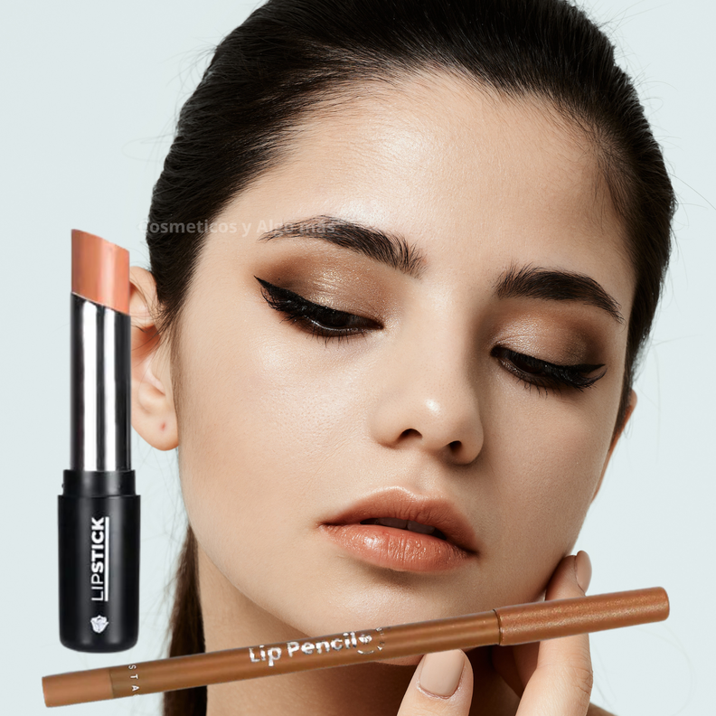 SET Delineador para labios Y labial en barra mismo tono-2