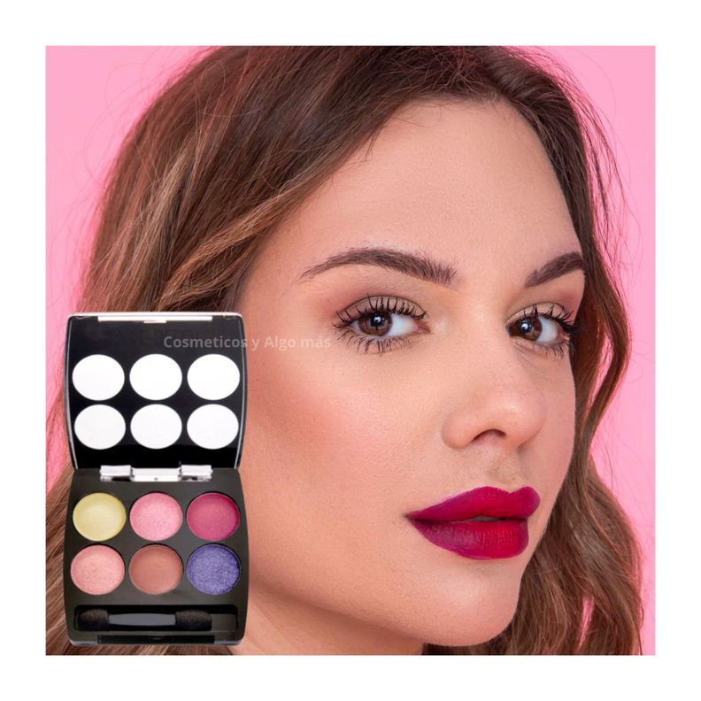 Paleta versátil de sombras para ojos 6 tonos combinables-1