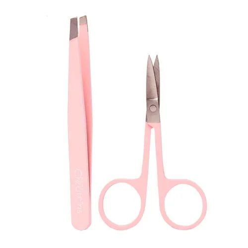 Set de tijera y pinza para perfilación de cejas-0