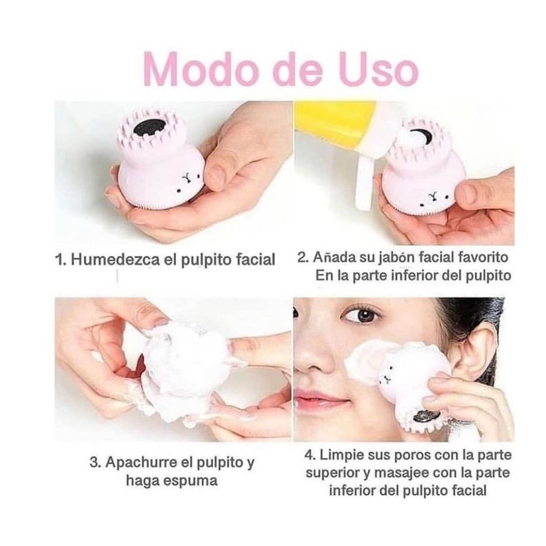 Esponja PULPITO cepillo absorbente limpiador facial-1