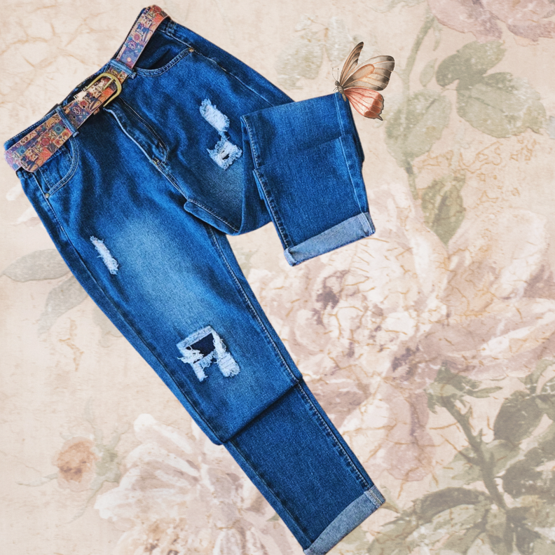 Pantalon estilo MOM para damas en jean de calidad-3